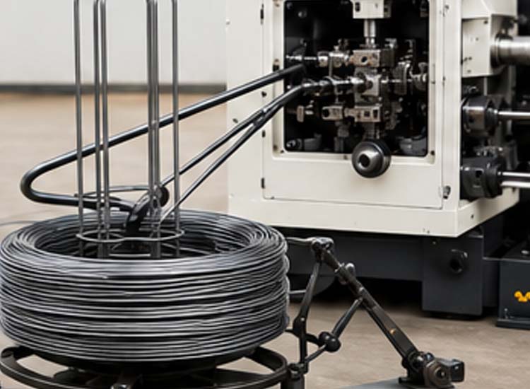 alt="automatic wire feeding system ensuring stable wire supply for nail production"