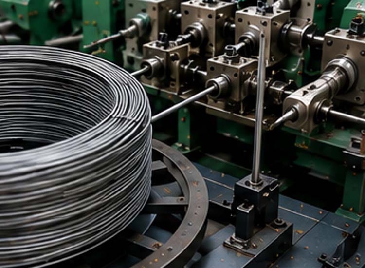 alt="automatic wire feeding technology improving nail production efficiency and material utilization"