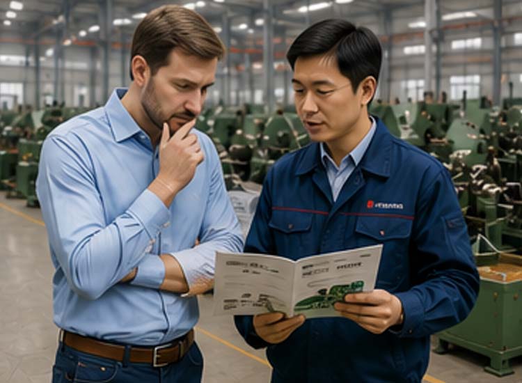 alt="factory owner choosing automatic nail making machine based on production capacity and factory requirements"