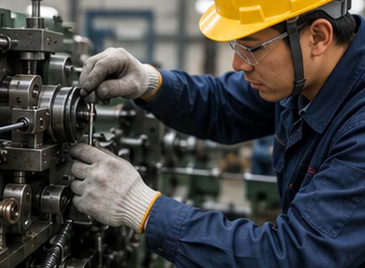 alt="regular maintenance and inspection of nail making machine reducing downtime and repair costs"