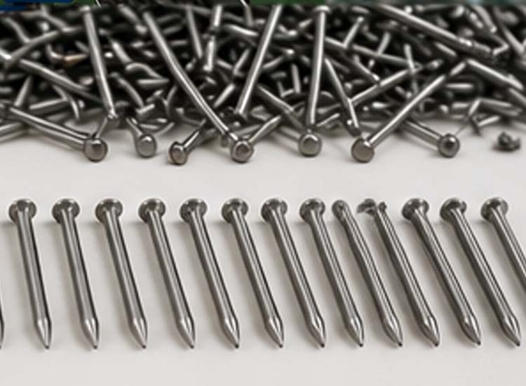 alt="finished wire nails with consistent size smooth surface and high manufacturing quality"