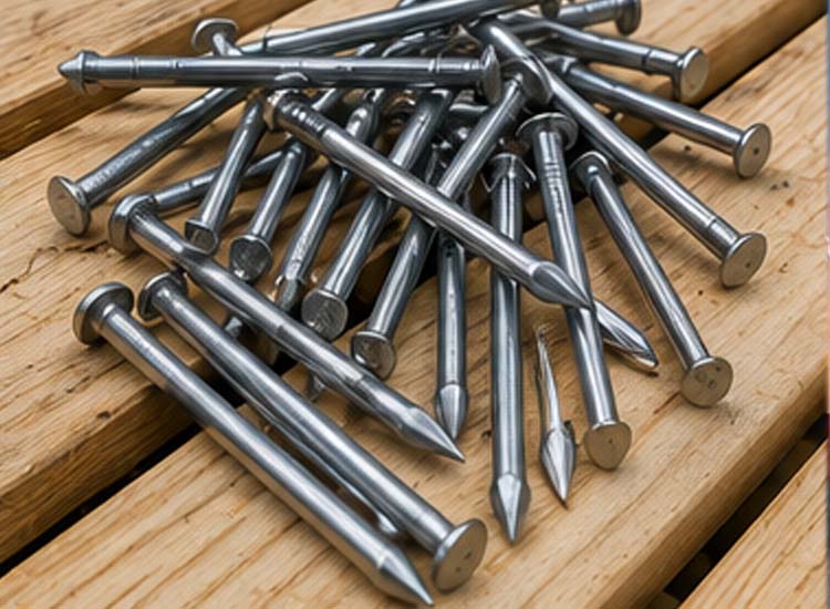 alt="common wire nails used for wood framing residential construction and general carpentry applications"