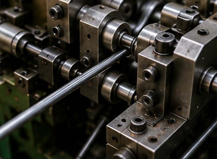 alt="precision steel wire feeding system improving production stability and efficiency in automatic nail making machines"
