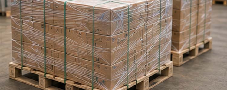 alt="packaged roofing nails prepared for warehouse storage international shipping and global construction material distribution"