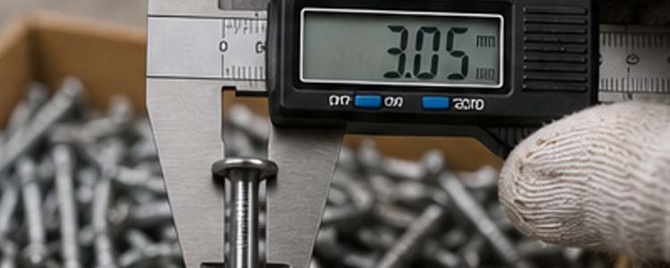 alt="digital caliper measuring pallet nail dimensions during quality inspection in a modern manufacturing factory"