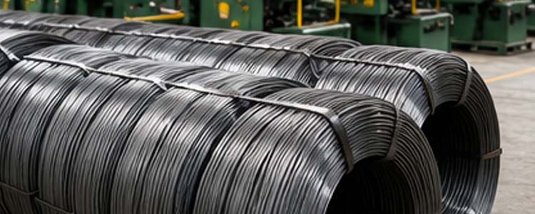 alt="premium steel wire coils prepared for automatic wire nail manufacturing in a modern industrial factory"