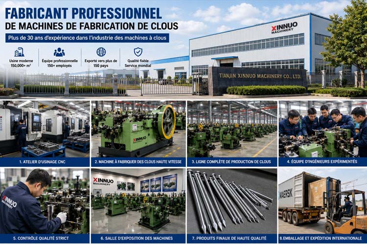 Fabricant professionnel de machines de fabrication de clous avec usine moderne et ligne de production automatisée